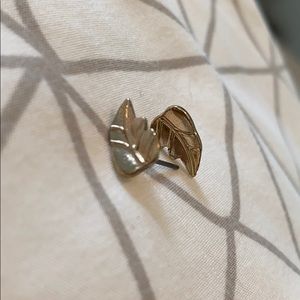 Rustic leaf or angel wing earrings